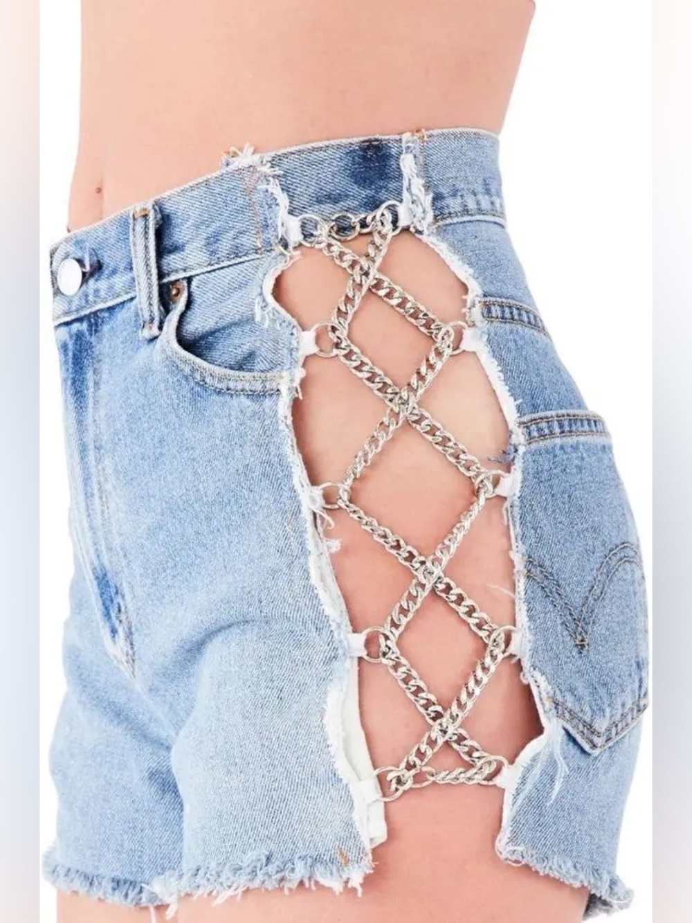 Furst of a kind vintage Levi’s criss cross chain link shorts size XS